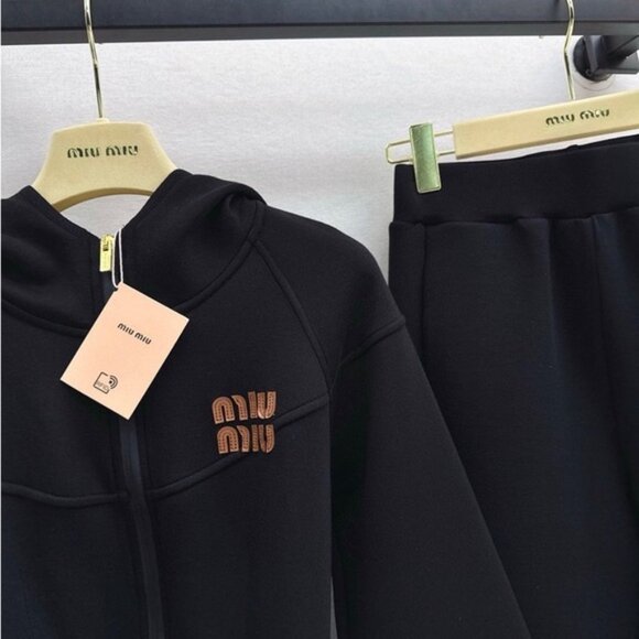 Miu Miu Black and Gold Logo Tracksuit - Picture 4 of 8